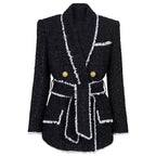 High End Tweed Business Blazer Suit Set