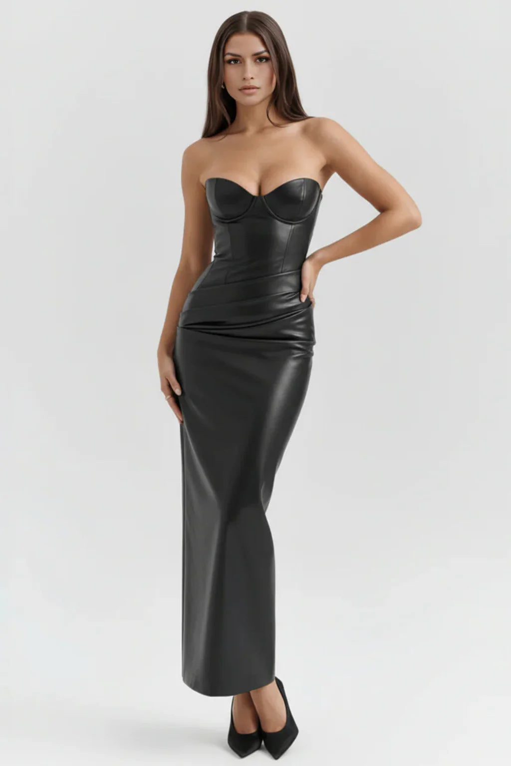 Leather Tube Top Dress