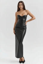 Leather Tube Top Dress