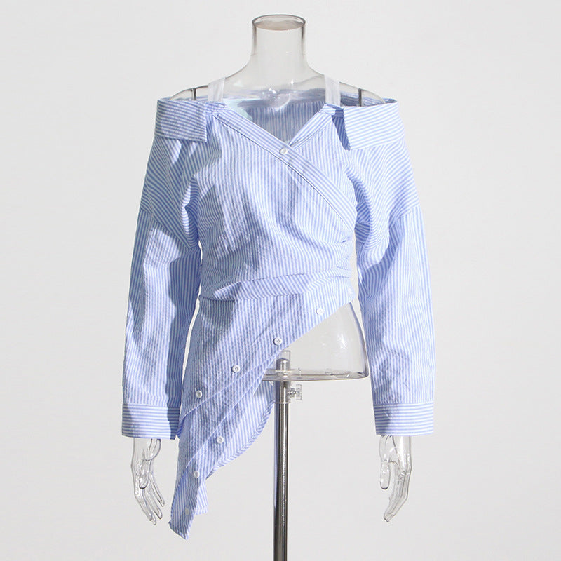 Asymmetric Striped Shirt