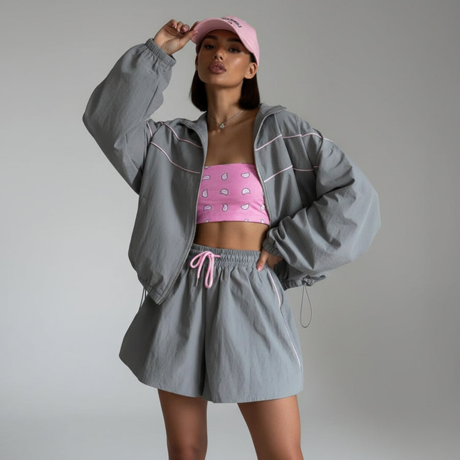 Sprint Zip Jacket Shorts Set