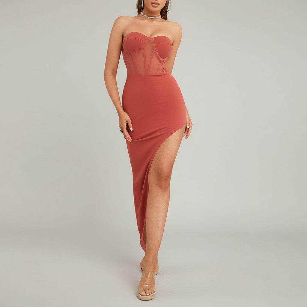 Sheer Halter Girdle Dress