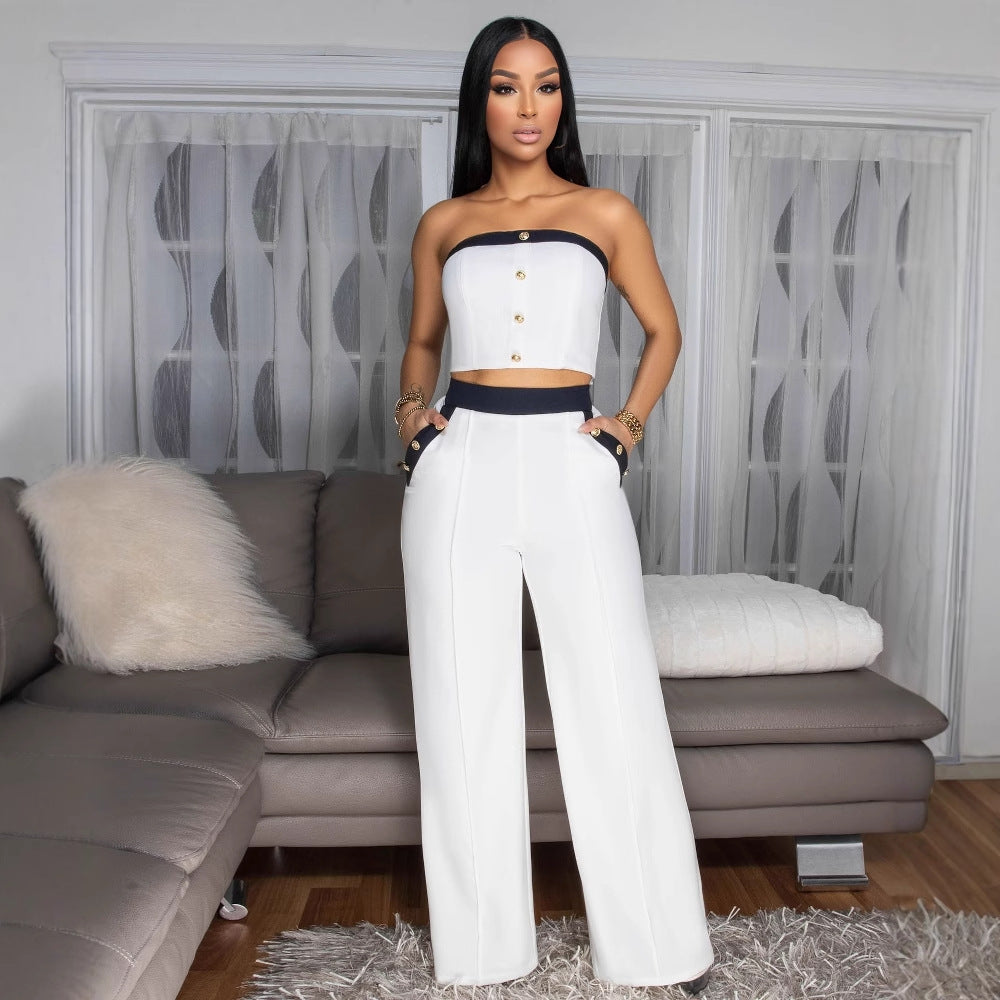 Color Block Corset & Trousers Set