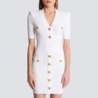 Classic Knitted Button Sweater Dress
