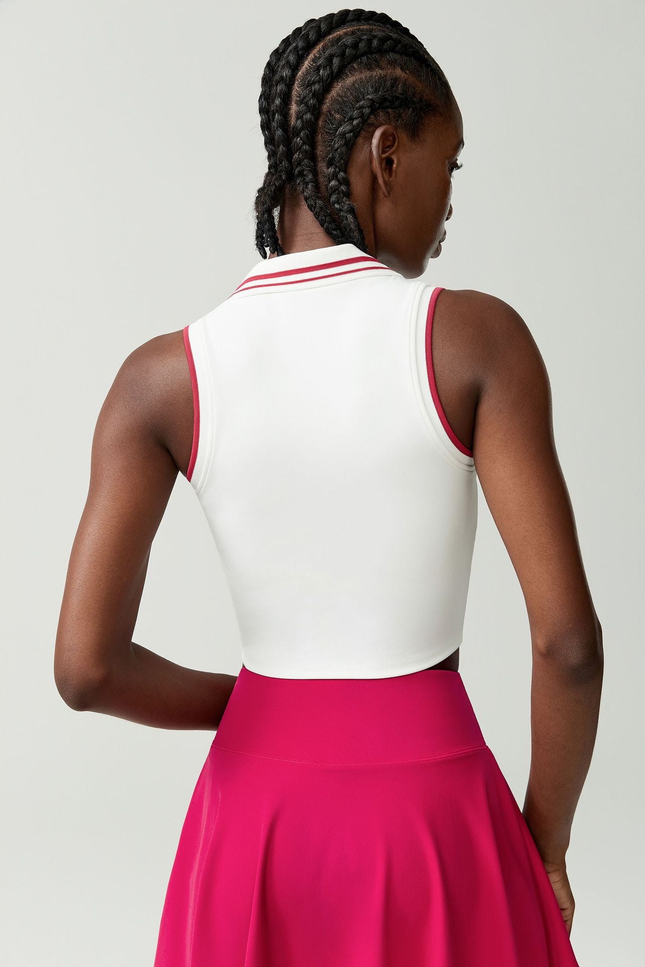 Stand Collar Tennis Women Yoga Fitness Running Top Quick Drying Sleeveless Vest with Chest Pad