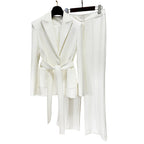 Star Beading Belt Work Pant Suit
