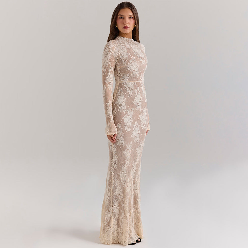 Long Sleeve Lace Sheath Dress