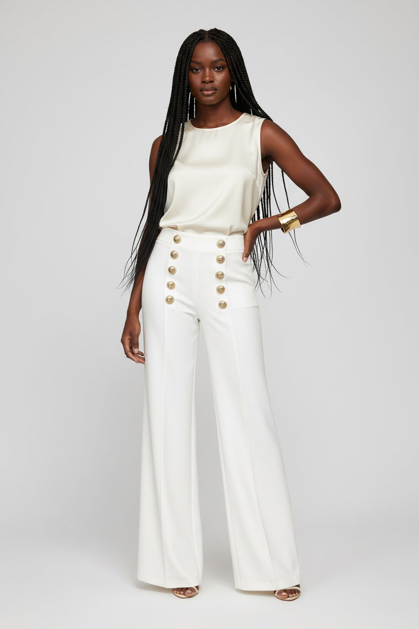 Classic Double Breasted Rivet Office Pants