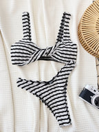 Single Black White Bikini Swimsuit