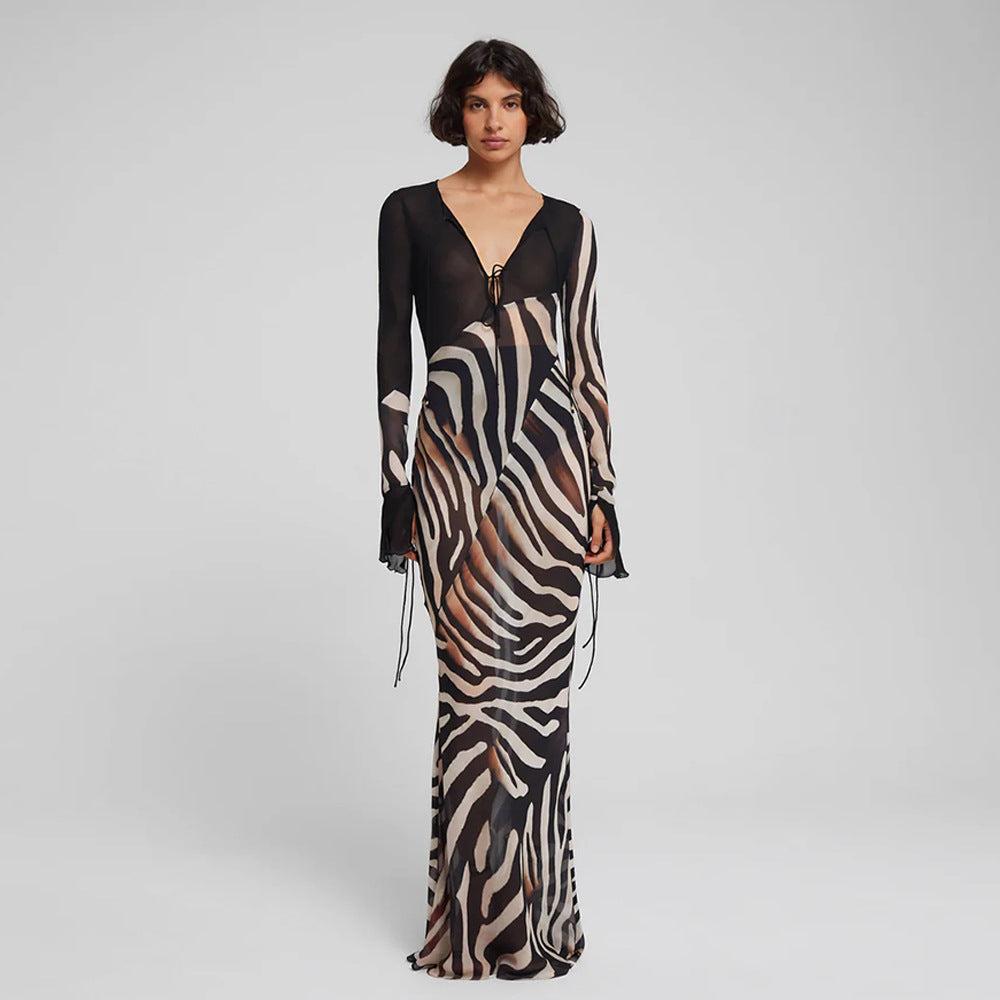 Chiffon Zebra Style Dress