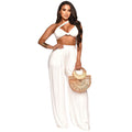 Sleeveless Crop Top & Wide Leg Pants Set