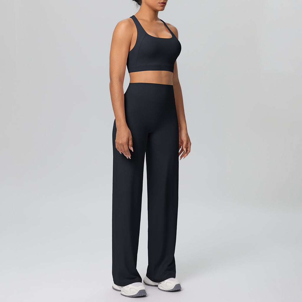 Cross Strap Bra & Straight Leg Active Pants