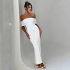 Off Shoulder Backless Pleated Dress