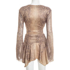 Snake Printed Long Sleeved Skirt Set