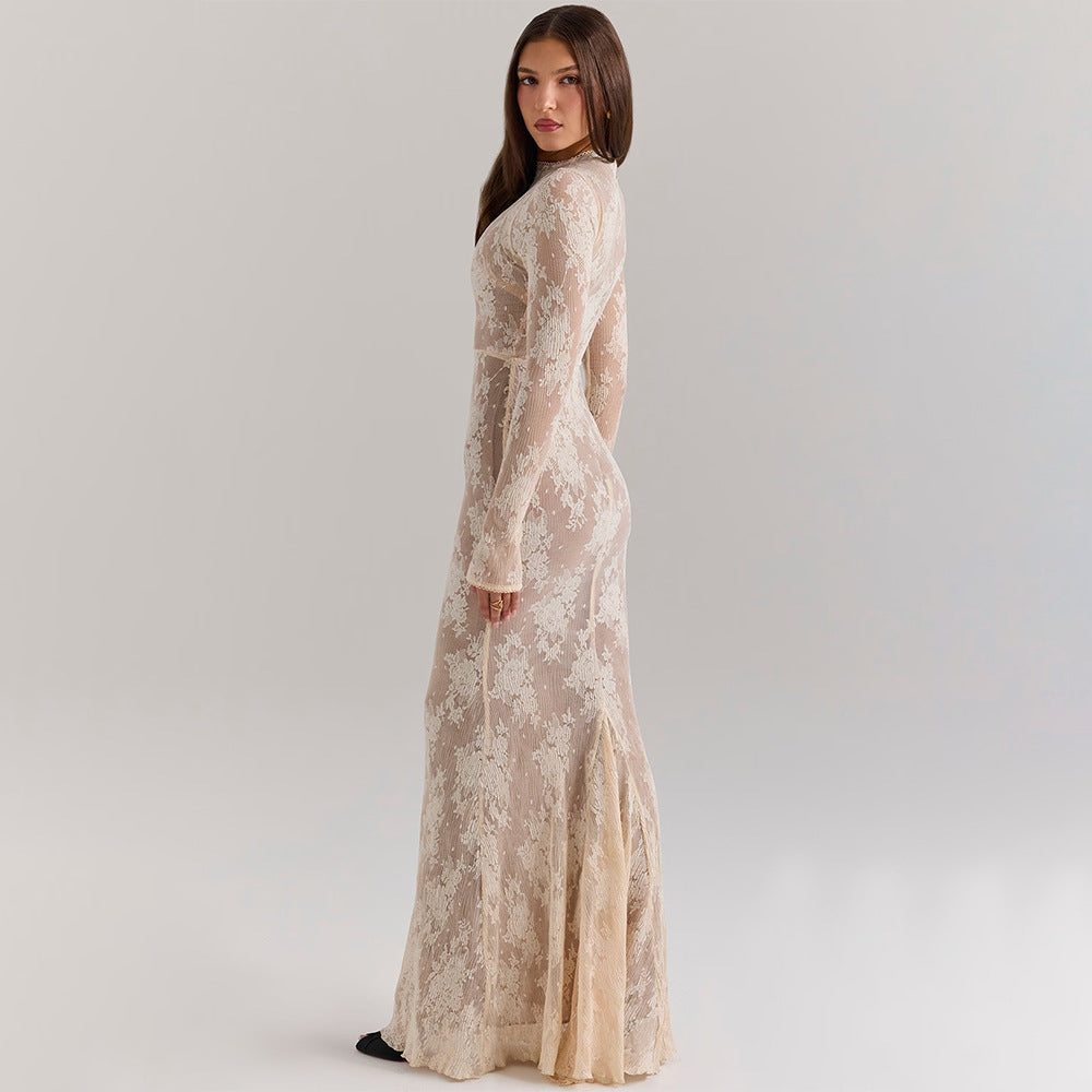 Long Sleeve Lace Sheath Dress