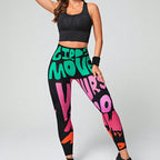 Graffiti Print High-Rise Seamless Legging