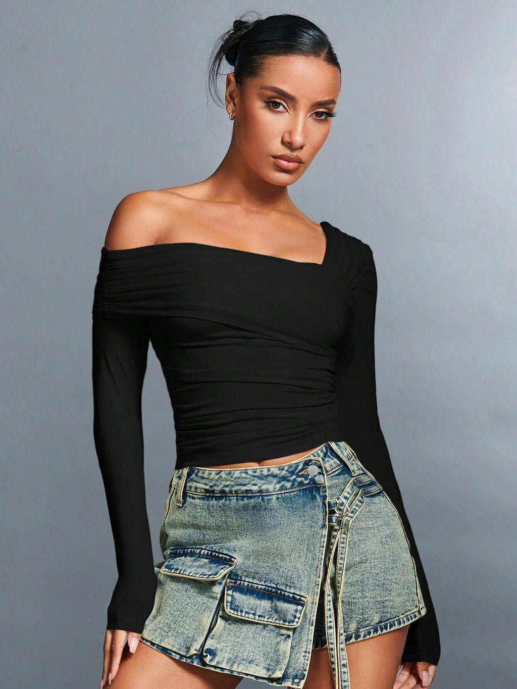 Unique Design Square Collar Short Top