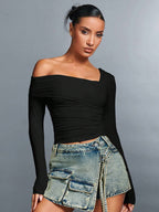 Unique Design Square Collar Short Top