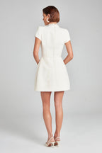 Elegant Slim Beaded Classic White Dress