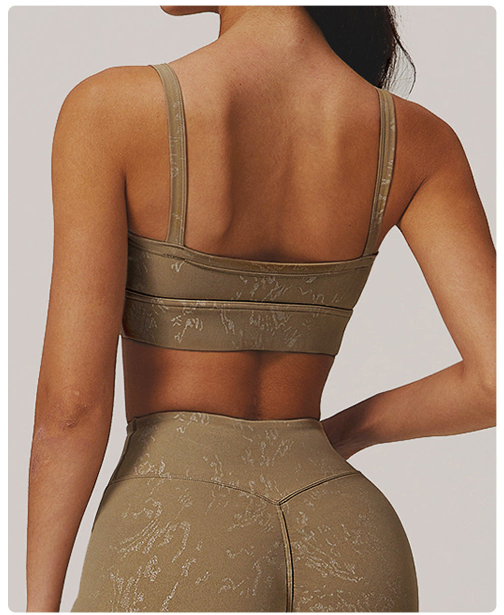 Silver Beauty Back Exercise Bra Shockproof Sports Running Push up Double Shoulder Strap Underwear Workout Yoga Bra Women