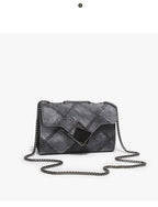 Gradient Rhombus Embossed Chain Messenger Bag