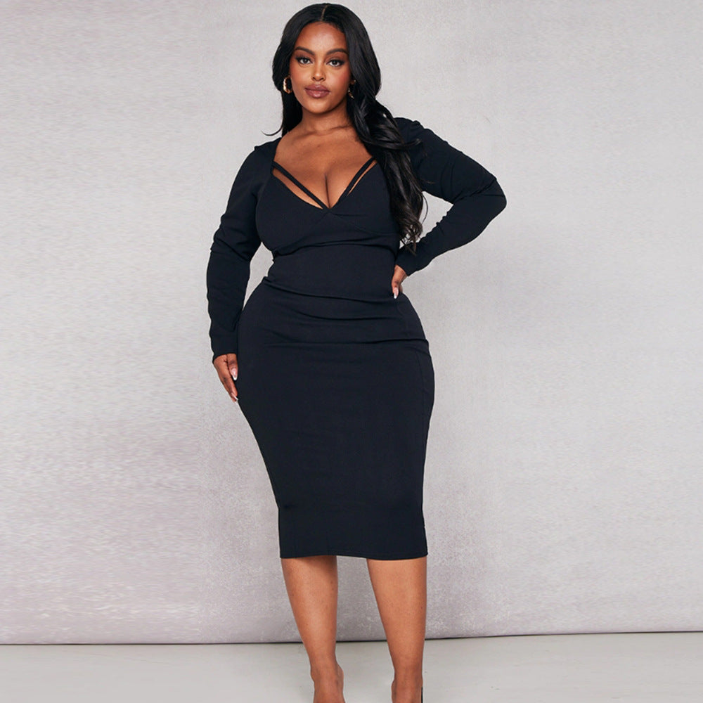 Curve Elegant Dress Hip Dresses