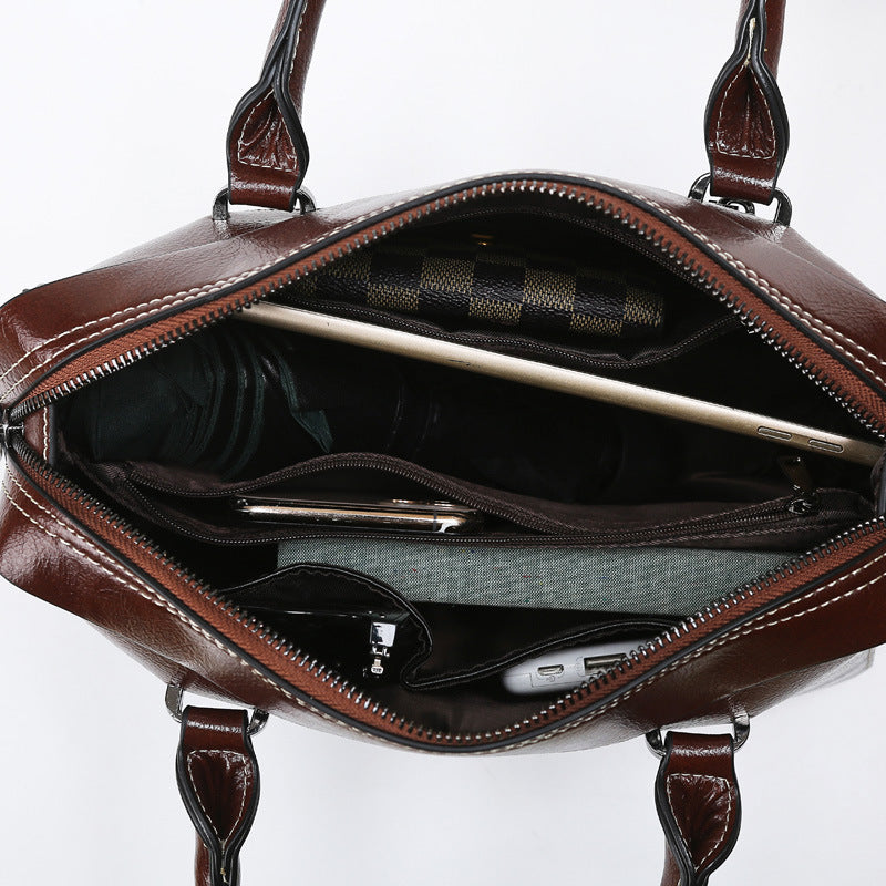 Retro Office Soft Leather Shoulder Messenger Bag