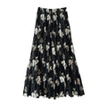 Camellia Retro Pleated Skirt