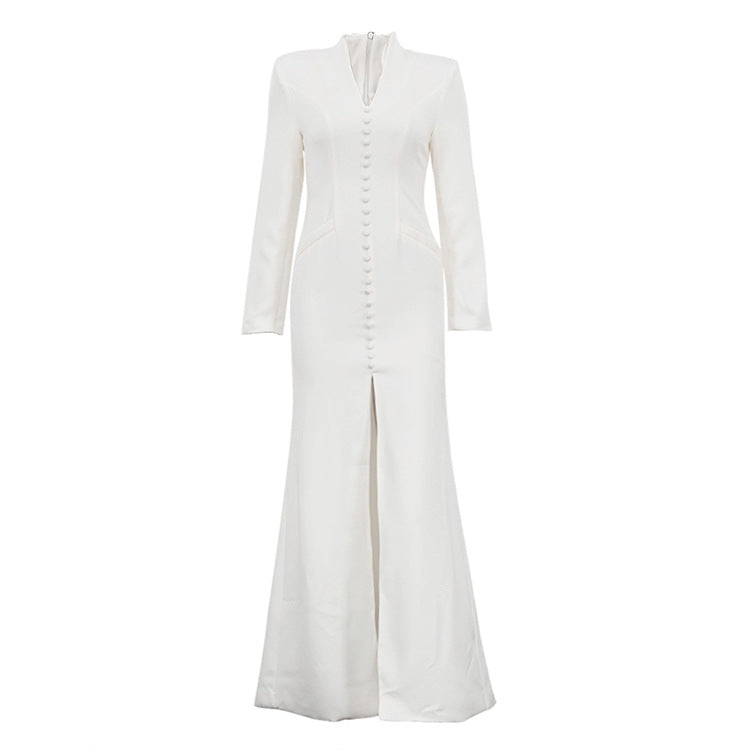 Split French Button Dress