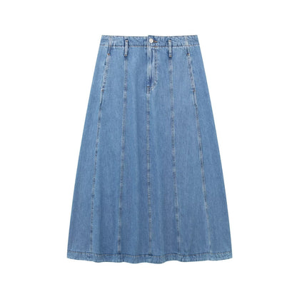 Bowknot Denim Shirt & Denim Cape Skirt Set