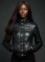 Goods Star Locomotive Plaid Style Leather Jacket