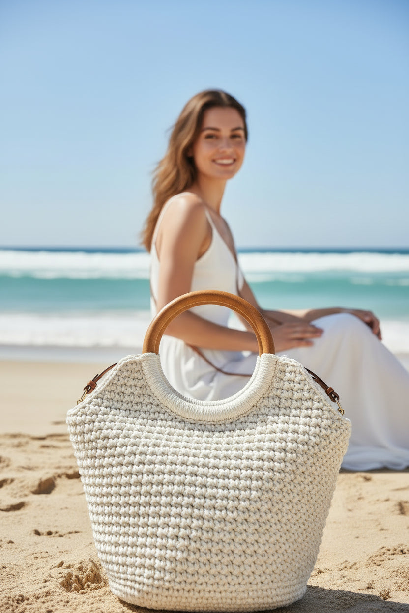 Vacation Beach Thread Woven Tote Bag