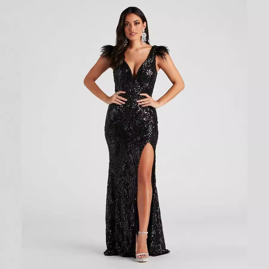 Elegant Sequined Cocktail Dress