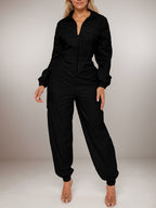 Flip Pocket Zipper Jumpsuit