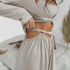 Long Sleeve Three Piece Loungewear Pajamas Set