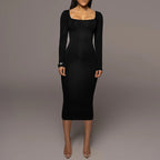 Slim Square Collar Dress