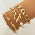 Heart Pearl Chain OT Bracelet