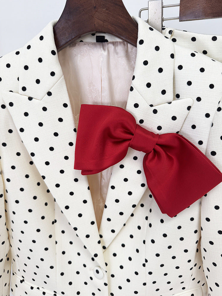 Star Bow Polka Dot Blazer & Trousers Suits