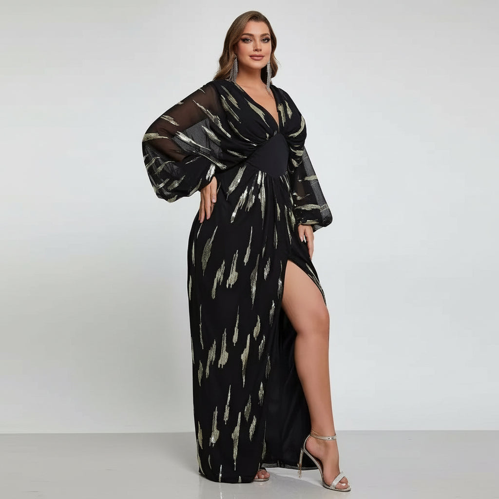 Curve Lantern Evening Dress