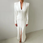 Split French Button Dress