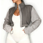 Polar Fleece Zip-Up Jacket – Stand Collar Drawstring Casual