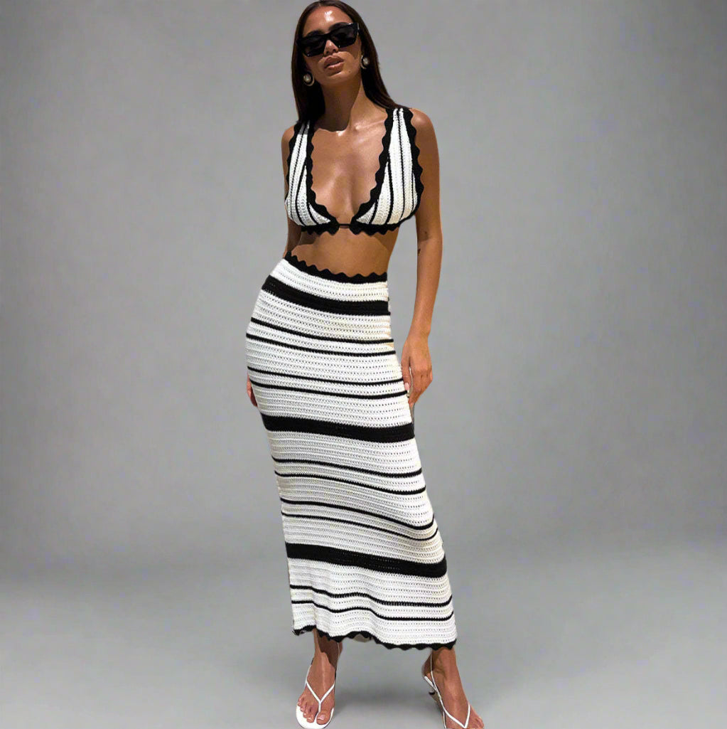 Bohemian Beach Striped Contrast Set