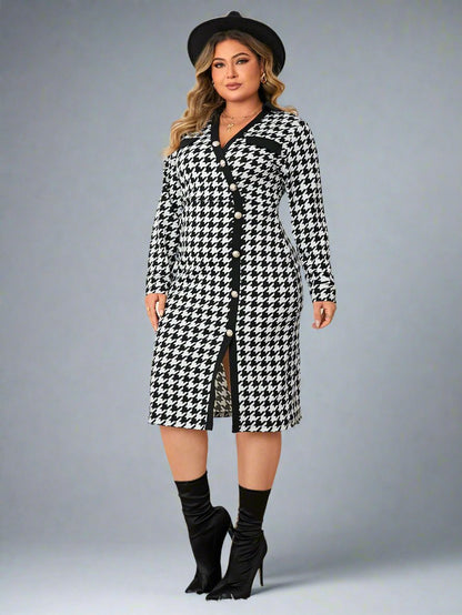 Curve Retro Houndstooth Dress