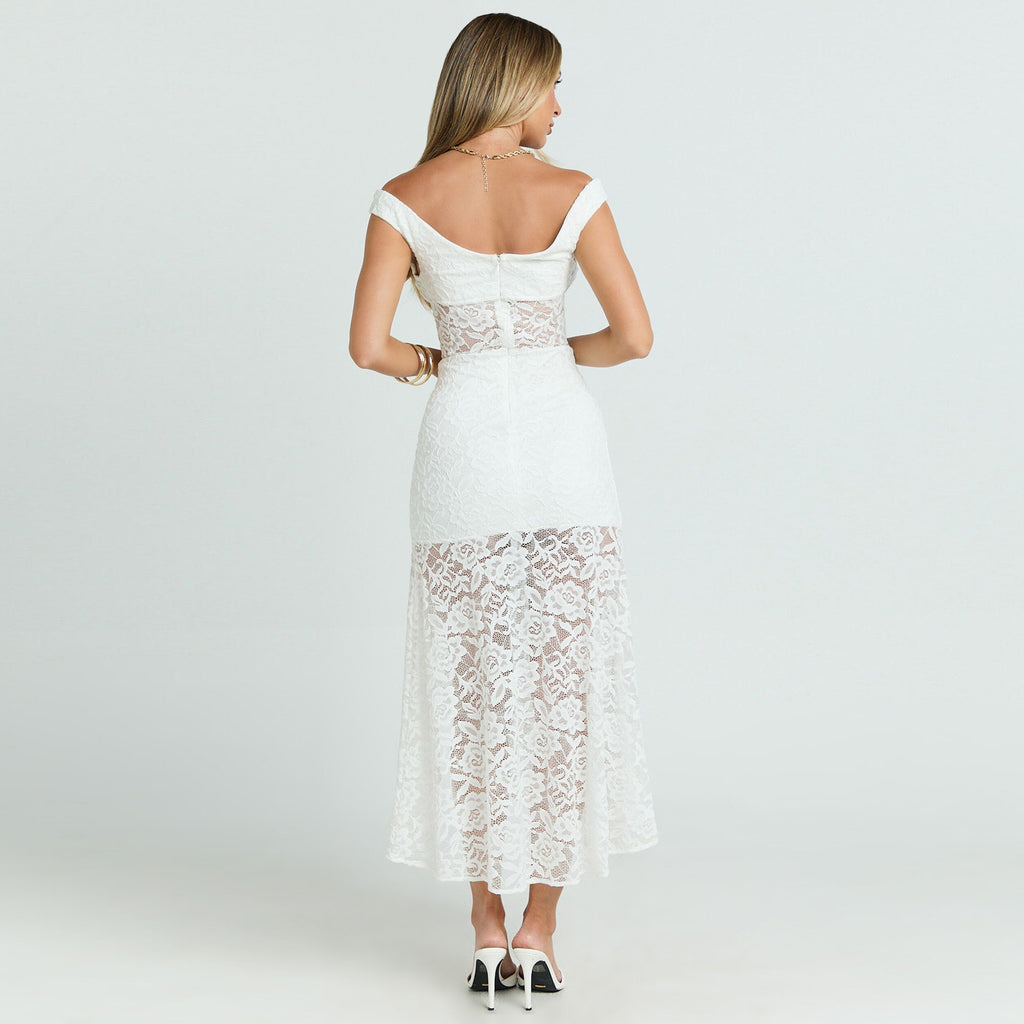 Short Sleeve Slimming Split Lace Dress