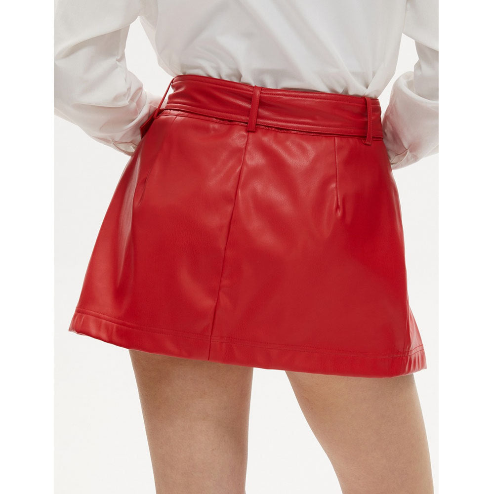 Hipster Mini Faux Leather A line Skirt