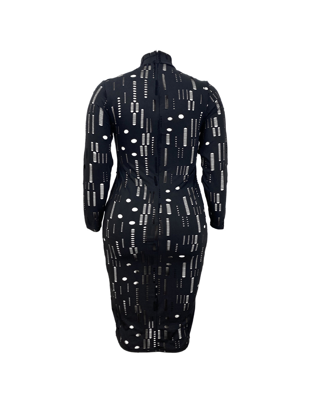 Curve Trend Sheer Hip Zipper Dress