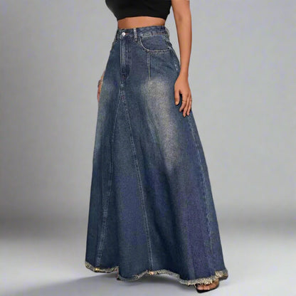 Retro Washed Jeans Skirt