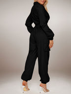 Flip Pocket Zipper Jumpsuit