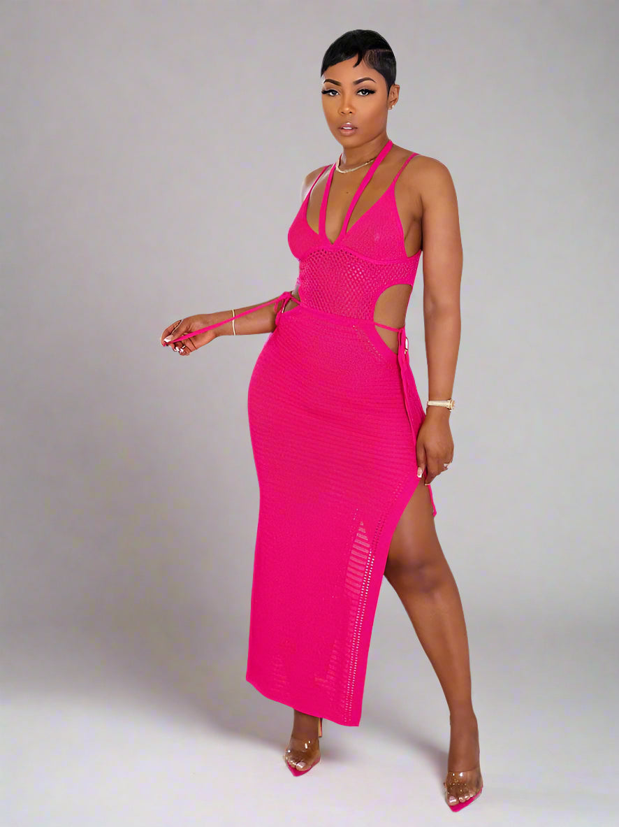 Backless Beach Knitted Dress