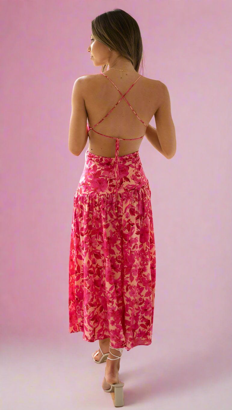 Backless Slit Hemline Maxi Dress